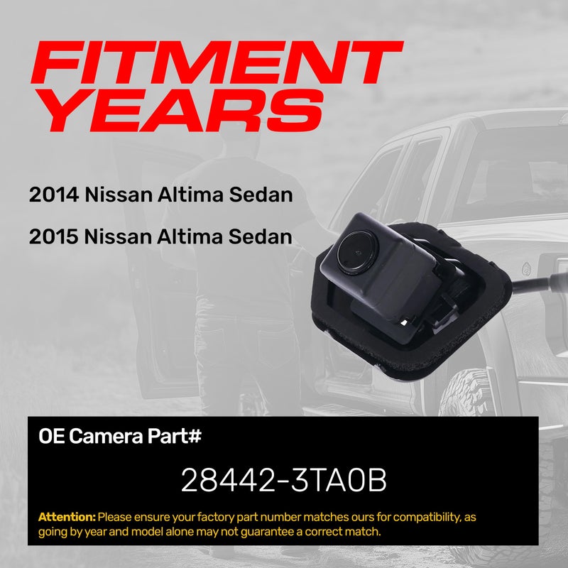 Master Tailgaters Replacement for Nissan Altima Sedan (2014-2015) Backup Camera OE Part # 28442-3TA0B - Image 2